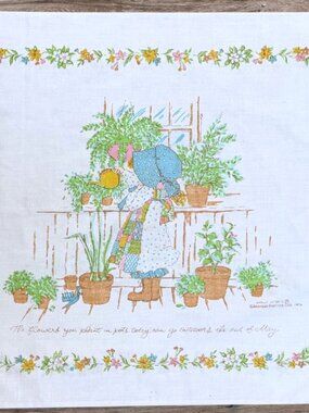 Vintage Holly Hobbie Morgan Jones Pillowcase 1976 Floral Cottagecore